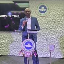 Pastor preaching at the pulpit during a worship service
